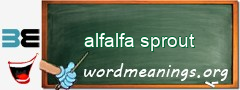 WordMeaning blackboard for alfalfa sprout